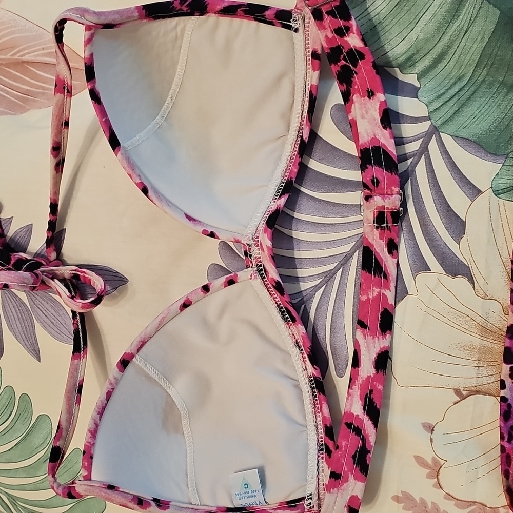 VENUS Animal Print Pink and Black Bikini Top And Swim Skirt Bottom - Picture 7 of 11